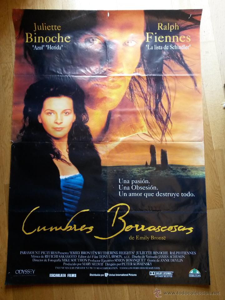 Cine: Cartel, poster de cine 70 x 100 cms. cumbres borrascosas