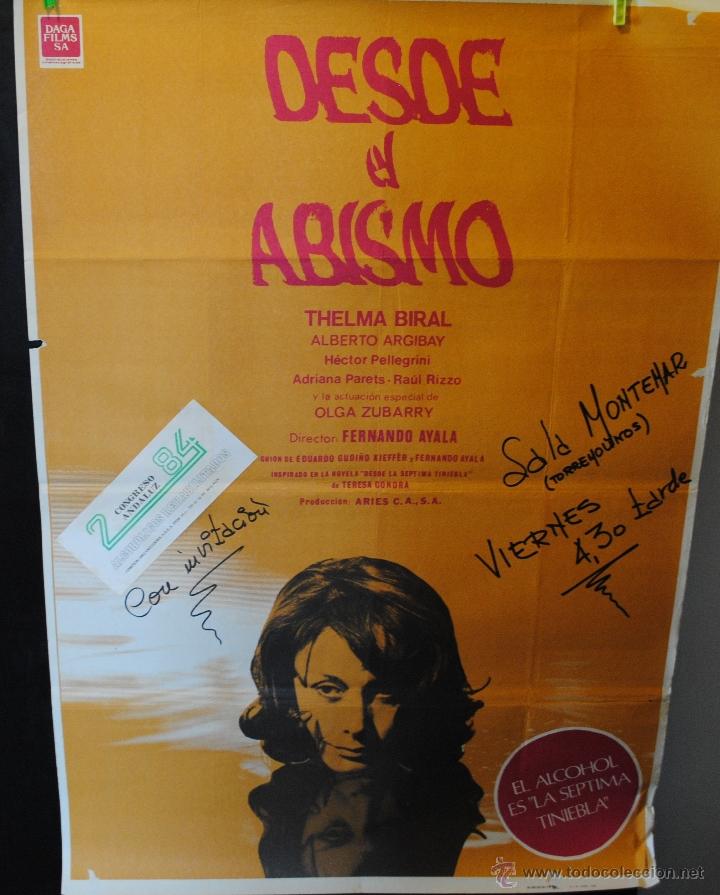 Cine: CARTEL DE CINE ORIGINAL DE LA PEL&Iacute;CULA DESDE EL ABISMO, 70 POR 100CM