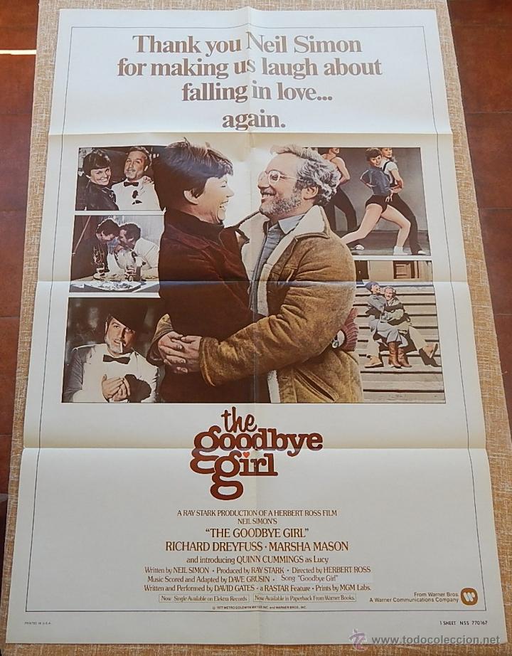 Kino: The Goodbye Girl (La Chica del Adi&oacute;s) P&oacute;ster original de la pel&iacute;cula, Doblado, Dreyfuss, 1977, U.S.A