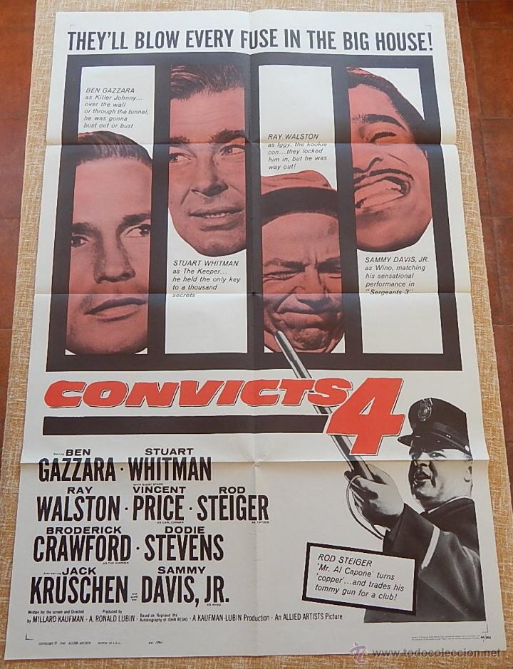 Kino: Convicts 4 (Cuatro Convictos) P&oacute;ster original de la pel&iacute;cula, Doblado, U.S.A., 1962, Ben Gazzara
