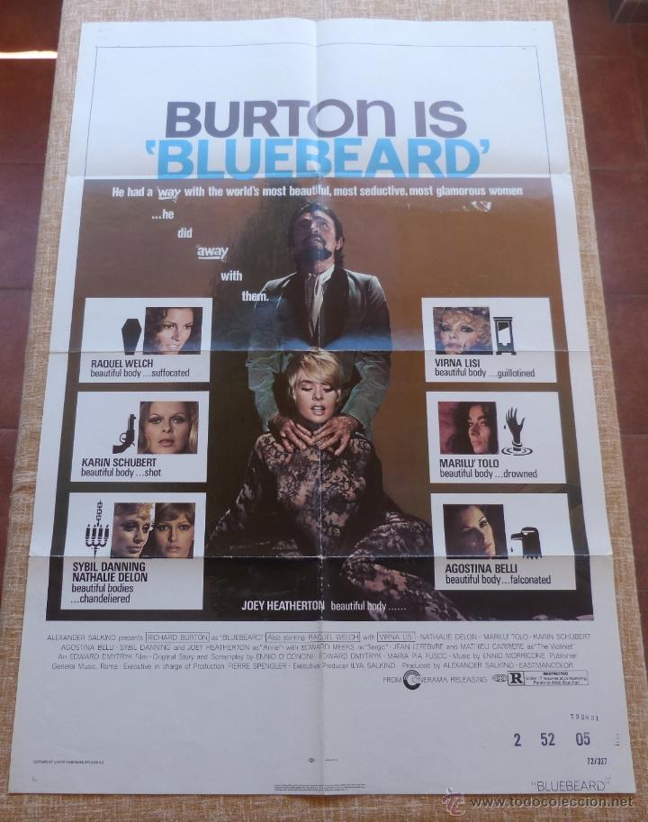 Kino: BlueBeard P&oacute;ster original de la pel&iacute;cula, Original, Doblado, Hecho en U.S.A., a&ntilde;o 1972, R. Burton