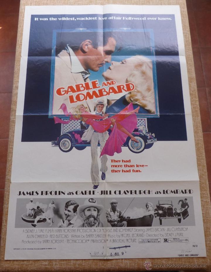 Cinema: Gable and Lombard P&oacute;ster original de la pel&iacute;cula, Original, Doblado, Hecho en U.S.A., a&ntilde;o 1976