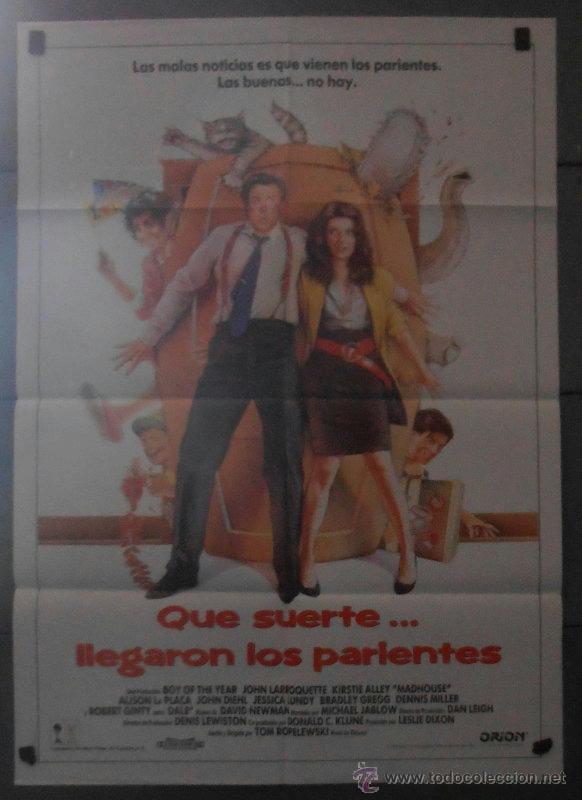 Kino: QUE SUERTE...LLEGARON LOS PARIENTES, CARTEL DE CINE ORIGINAL 70x100 APROX (3305)