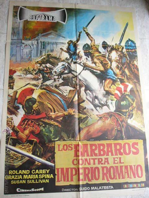 Cine: CARTEL DE CINE- MOVIE POSTER. LOS BARBAROS CONTRA EL IMPERIO ROMANO