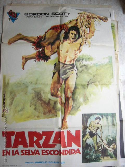 Cine: CARTEL DE CINE- MOVIE POSTER. TARZAN EN LA SELVA ESCONDIDA