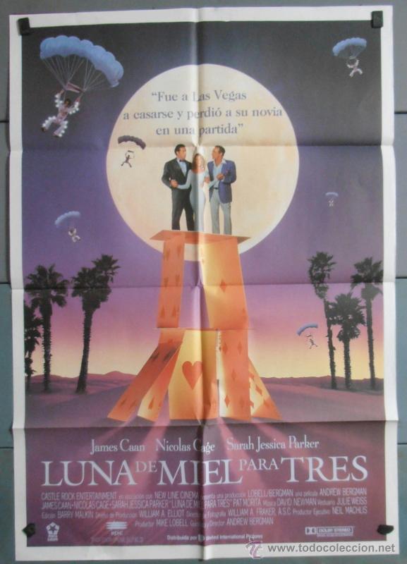 Kino: LUNA DE MIEL PARA TRES,NICOLAS CAGE CARTEL DE CINE ORIGINAL 70x100 APROX (3843)