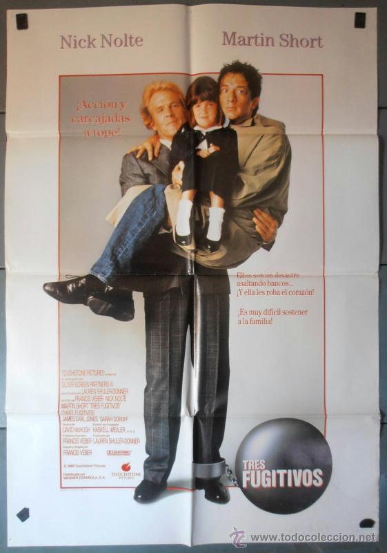 Kino: TRES FUGITIVOS,NICK NOLTE CARTEL DE CINE ORIGINAL 70x100 APROX (4249)