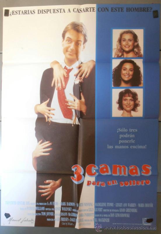 Kino: 3 CAMAS PARA UN SOLTERO, CARTEL DE CINE ORIGINAL 70x100 APROX (4617)
