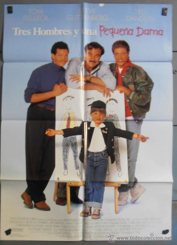 Kino: TRES HOMBRES Y UNA PEQUE&Ntilde;A DAMA, CARTEL DE CINE ORIGINAL 70x100 APROX (4844)