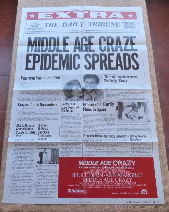 Kino: Middle Age Crazy P&oacute;ster original de la pel&iacute;cula, Original, Doblado, Estilo A, a&ntilde;o 1980, Hecho en USA