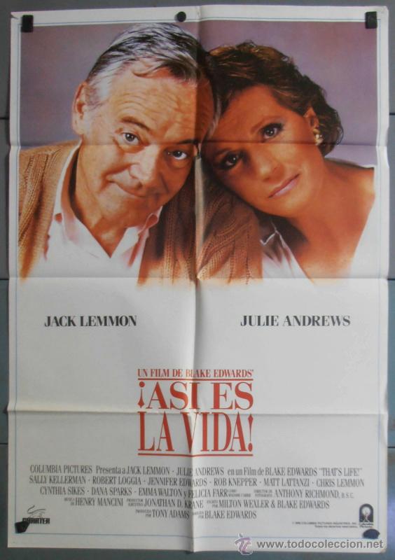 Cine: &iexcl;ASI ES LA VIDA!,JACK LEMMON, JULIE ANDREUS CARTEL DE CINE ORIGINAL 70x100 APROX (6873)
