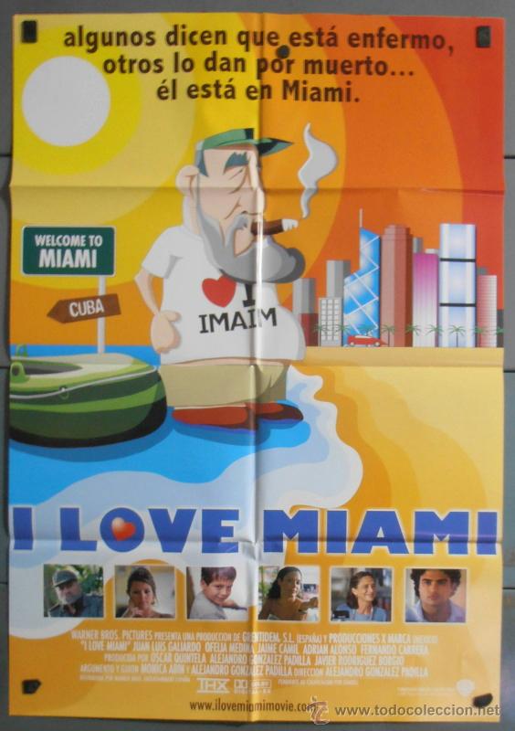 Cine: I LOVE MIAMI, CARTEL DE CINE ORIGINAL 70x100 APROX (7423)