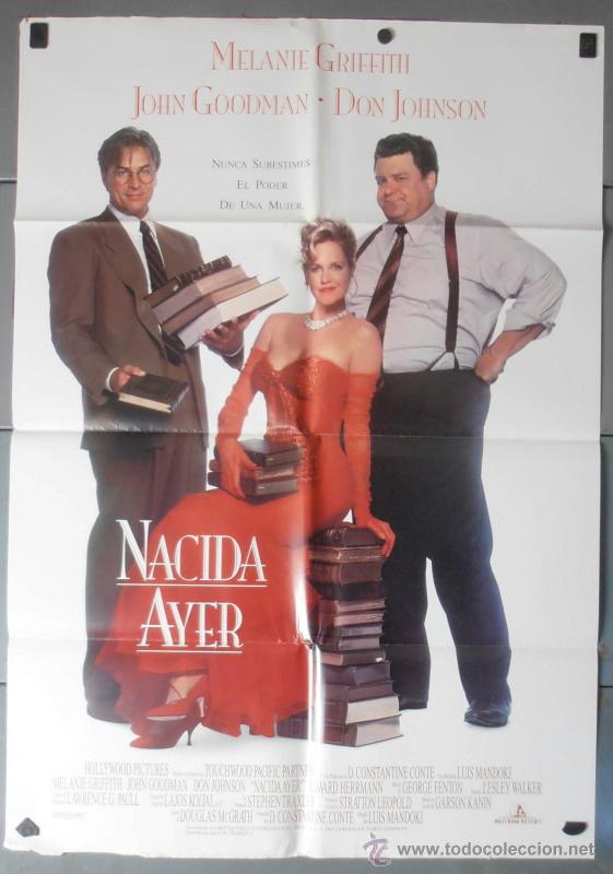 Cine: NACIDA AYER,MELANIE GRIFFITH, DON JOHNSON CARTEL DE CINE ORIGINAL 70x100 APROX (7450)