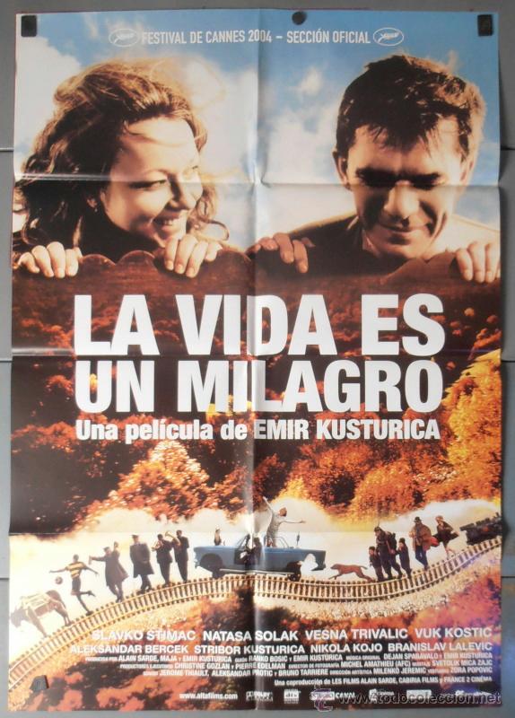 Kino: LA VIDA ES UN MILAGRO, CARTEL DE CINE ORIGINAL 70x100 APROX (8479)