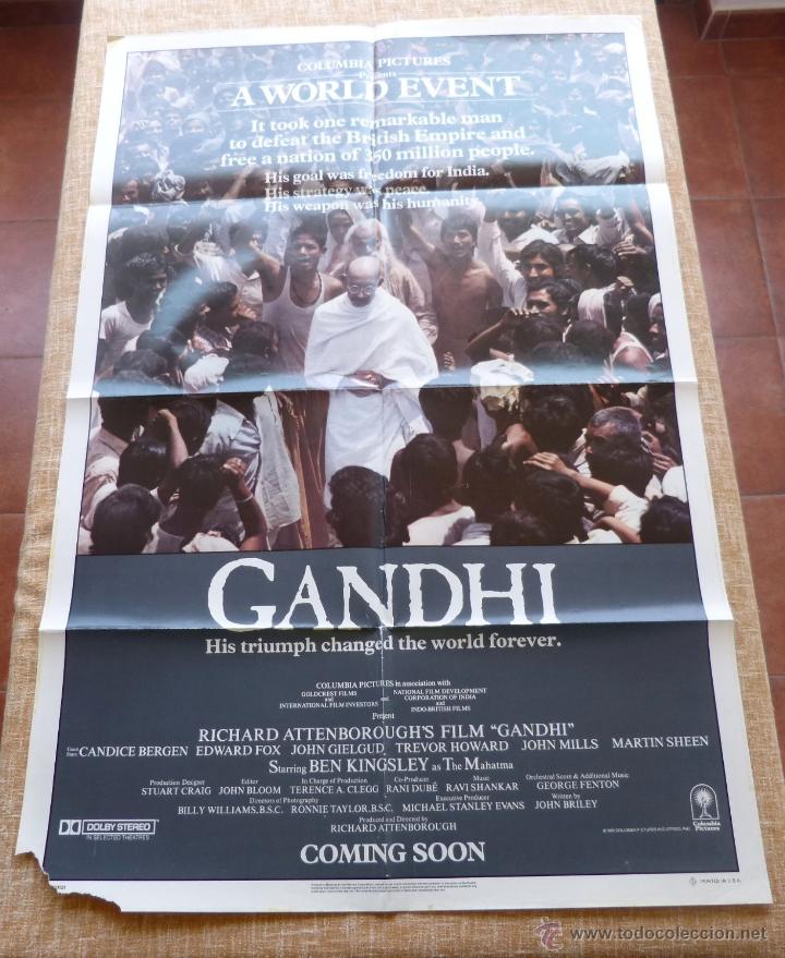 Kino: Gandhi P&oacute;ster original de la pel&iacute;cula, Original, Doblado, Advance, a&ntilde;o 1982, Edward Fox, U.S.A.