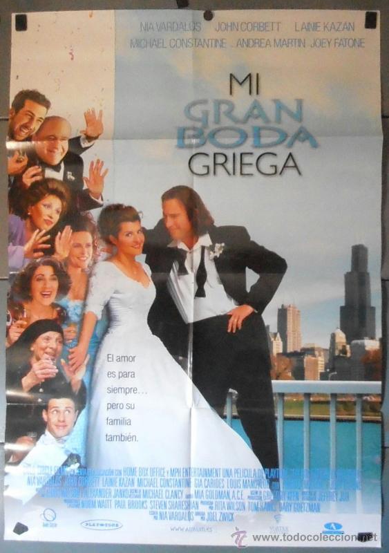Cine: MI GRAN BODA GRIEGA, CARTEL DE CINE ORIGINAL 70x100 APROX (11083)