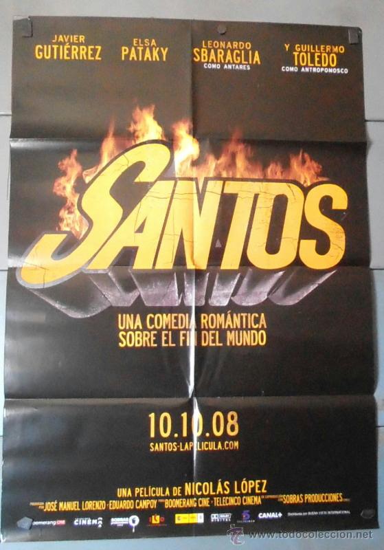 Cine: SANTOS (PR&Oacute;XIMAMENTE), CARTEL DE CINE ORIGINAL 70x100 APROX (11478)