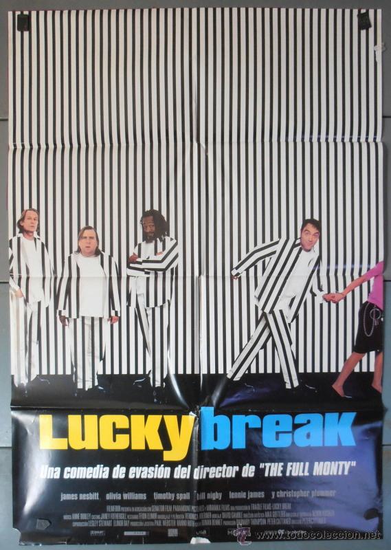 Cine: LUCKY BREAK,CARTEL DE CINE ORIGINAL 70x100 cm CON ALGUN DEFECTO A 1&euro;,VER FOTO (5166)