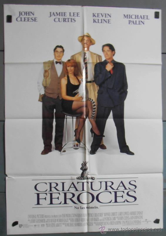 Cine: CRIATURAS FEROCES,CARTEL DE CINE ORIGINAL 70x100 cm CON ALGUN DEFECTO A 1&euro;,VER FOTO (6090)