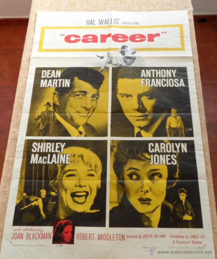 Cinema: Career P&oacute;ster original de la pel&iacute;cula, Original, Doblado, a&ntilde;o 1959, Dean Martin, Hecho en U.S.A.