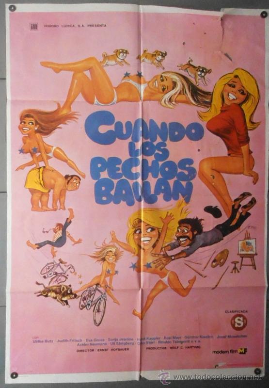 Cinema: (11753)CUANDO LOS PECHOS BAILAN, CARTEL DE CINE ORIGINAL 70x100 APROX,CONSERVACION:VER FOTO