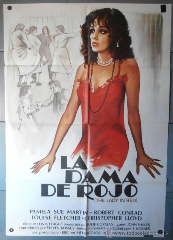 Cinema: (12507)LA DAMA DE ROJO, CARTEL DE CINE ORIGINAL 70x100 APROX,CONSERVACION:VER FOTO