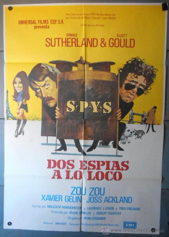 Cinema: (12678)DOS ESP&Iacute;AS A LO LOCO, CARTEL DE CINE ORIGINAL 70x100 APROX,CONSERVACION:VER FOTO
