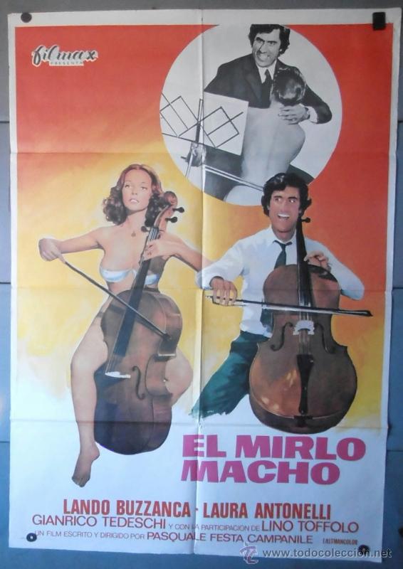 Cinema: (12683)EL MIRLO MACHO, CARTEL DE CINE ORIGINAL 70x100 APROX,CONSERVACION:VER FOTO