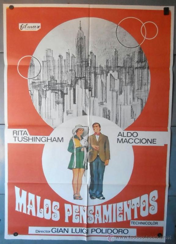 Cinema: (12798)MALOS PENSAMIENTOS, CARTEL DE CINE ORIGINAL 70x100 APROX,CONSERVACION:VER FOTO