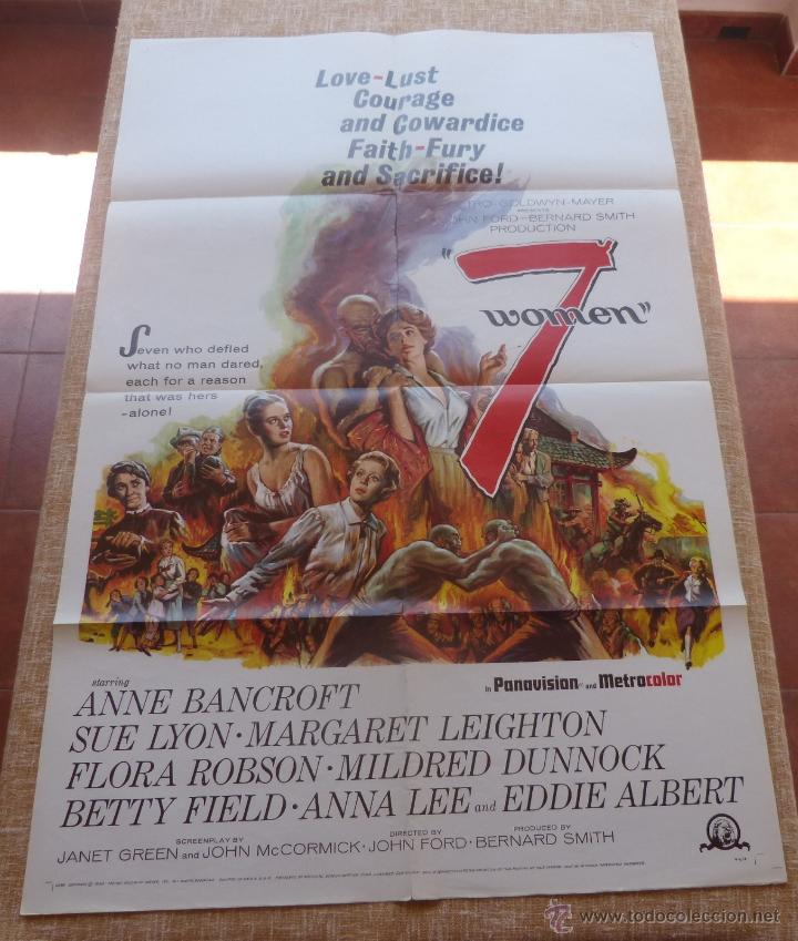 Kino: 7 Women P&oacute;ster original de la pel&iacute;cula, Original, Doblado, a&ntilde;o 1966, Hecho en U.S.A., Sue Lyon