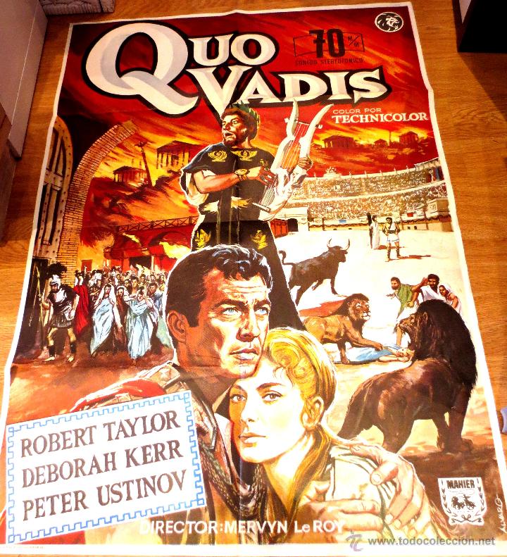 Kino: CARTEL ORIGINAL GRANDE QUO VADIS TECHNICOLOR A&Ntilde;O 1969
