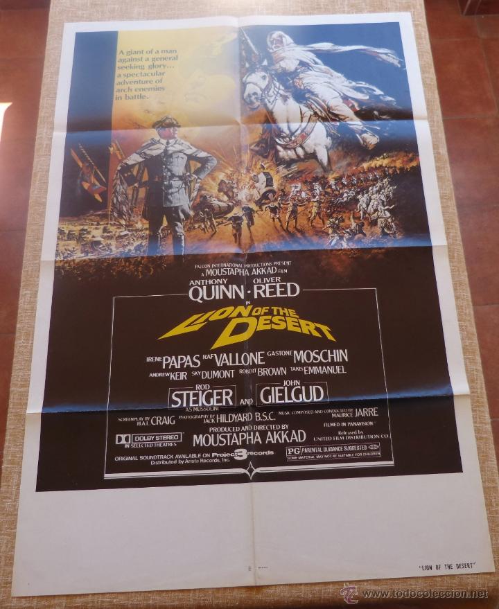 Cinema: Lion of the Desert P&oacute;ster original de la pel&iacute;cula, Original, Doblado, a&ntilde;o 1981, Hecho en U.S.A.