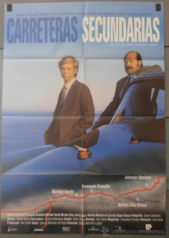 Cinema: CARRETERAS SECUNDARIAS,MARIBEL VERDU, ANTONIO RESINES CARTEL DE CINE ORIGINAL 70x100 APROX (2694)