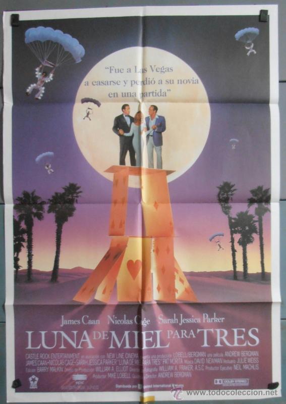 Cin&eacute;ma: LUNA DE MIEL PARA TRES,NICOLAS CAGE CARTEL DE CINE ORIGINAL 70x100 APROX (3844)