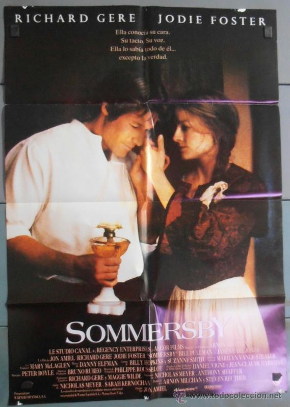 Cine: SOMMERSBY,RICHARD GERE, JODIE FOSTER CARTEL DE CINE ORIGINAL 70x100 APROX (5944)