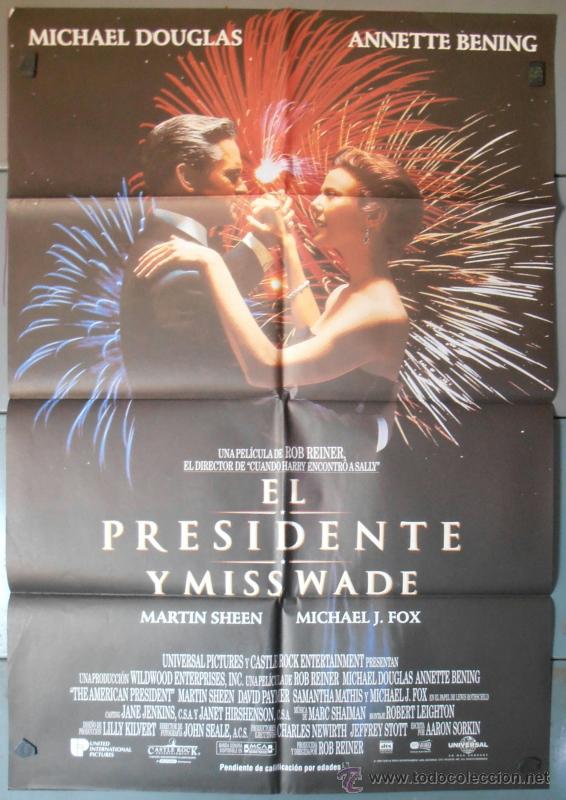 Cinema: EL PRESIDENTE Y MISS WADE,MICHAEL DOUGLAS CARTEL DE CINE ORIGINAL 70x100 APROX (6229)