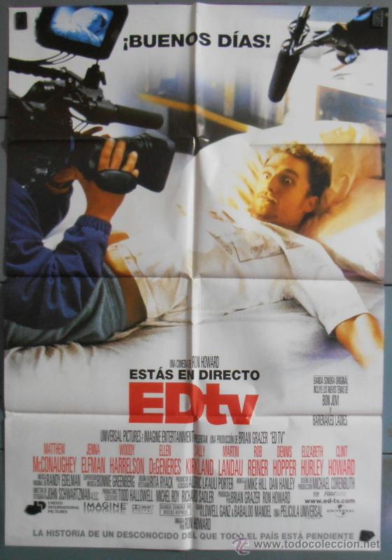 Cinema: ESTAS EN DIRECTO EDtv, CARTEL DE CINE ORIGINAL 70x100 APROX (6426)