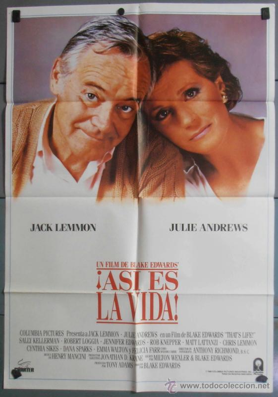 Cinema: &iexcl;ASI ES LA VIDA!,JACK LEMMON, JULIE ANDREUS CARTEL DE CINE ORIGINAL 70x100 APROX (6874)