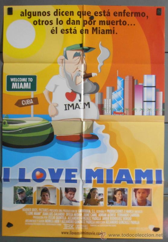 Cinema: I LOVE MIAMI, CARTEL DE CINE ORIGINAL 70x100 APROX (7424)