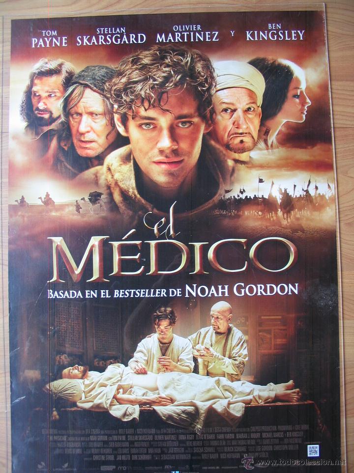 Cinema: Poster original Espa&ntilde;ol estreno - El m&eacute;dico -  Tom Payne, Stellan Skarsg&aring;rd, Olivier Martinez