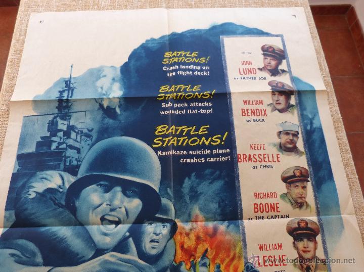 Cine: Battle Stations Póster original de la película, Original, Doblado, año 1956, Hecho en U.S.A. - Foto 3 - 45990211