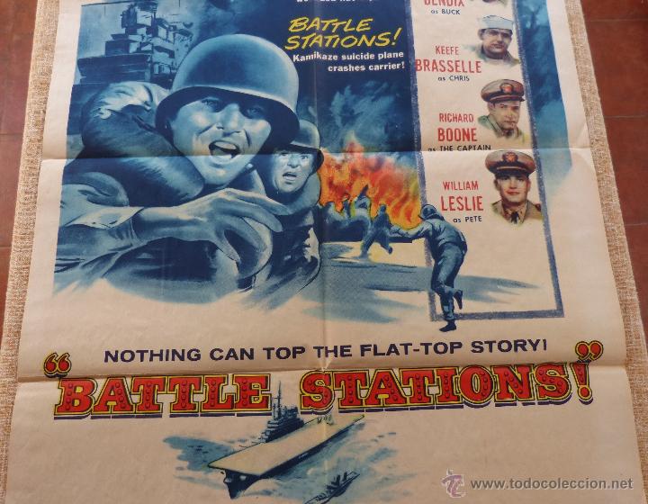 Cine: Battle Stations Póster original de la película, Original, Doblado, año 1956, Hecho en U.S.A. - Foto 4 - 45990211