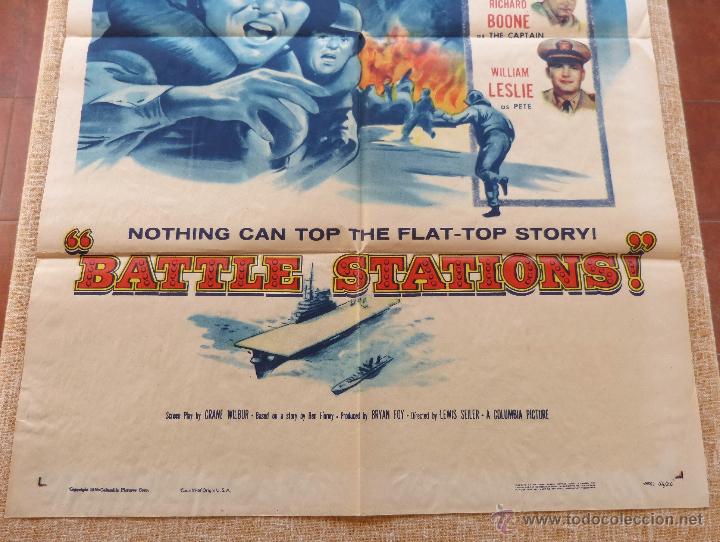 Cine: Battle Stations Póster original de la película, Original, Doblado, año 1956, Hecho en U.S.A. - Foto 5 - 45990211