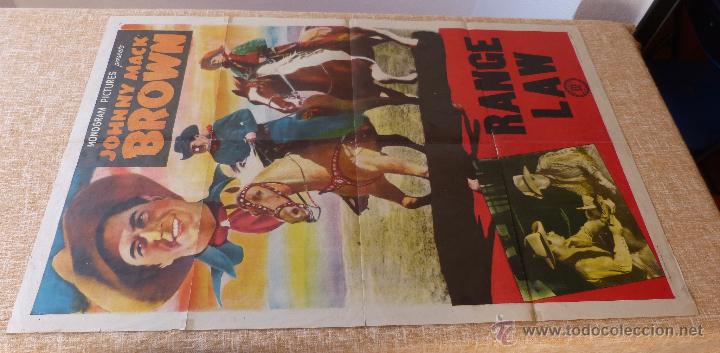 Cine: Johnny Mack Brown / Range Law Póster original de la película, Original, Doblado, de los años 40, USA - Foto 2 - 46050456