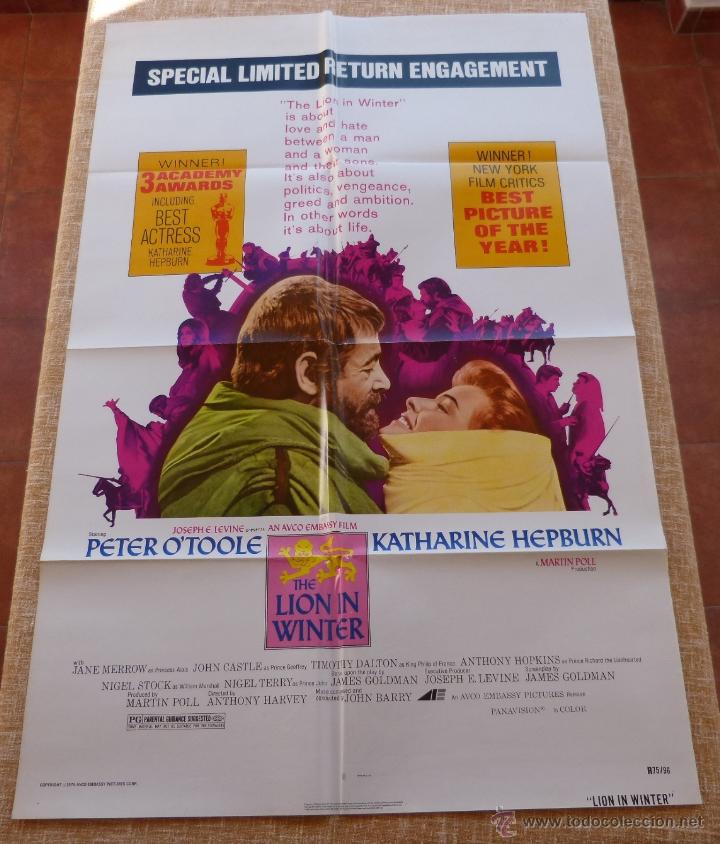 Cinema: The Lion in Winter P&oacute;ster original de la pel&iacute;cula, Original, Doblado, Reproducci&oacute;n del a&ntilde;o 1975, USA
