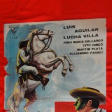 Cine: EL HALCON SOLITARIO, PÓSTER ORIGINAL 1965, LUIS AGUILAR LUCHA VILLA, 70X100 CMS.