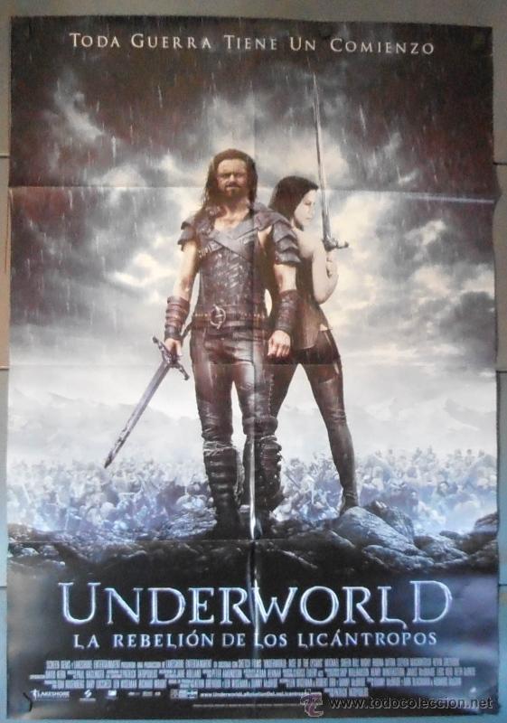 Cinema: UNDERWORLD. LA REBELI&Oacute;N DE LOS LIC&Aacute;NTROPOS., CARTEL DE CINE ORIGINAL 70x100 APROX (10935)