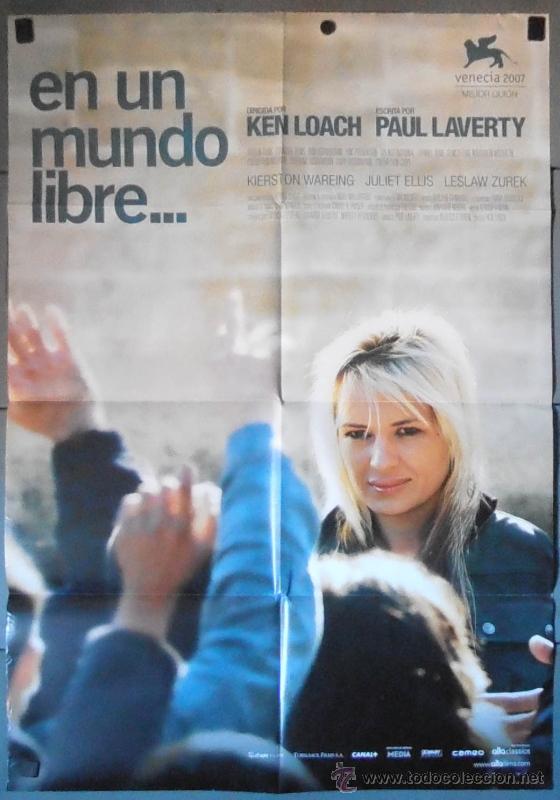 Cine: EN UN MUNDO LIBRE..., CARTEL DE CINE ORIGINAL 70x100 APROX (11270)