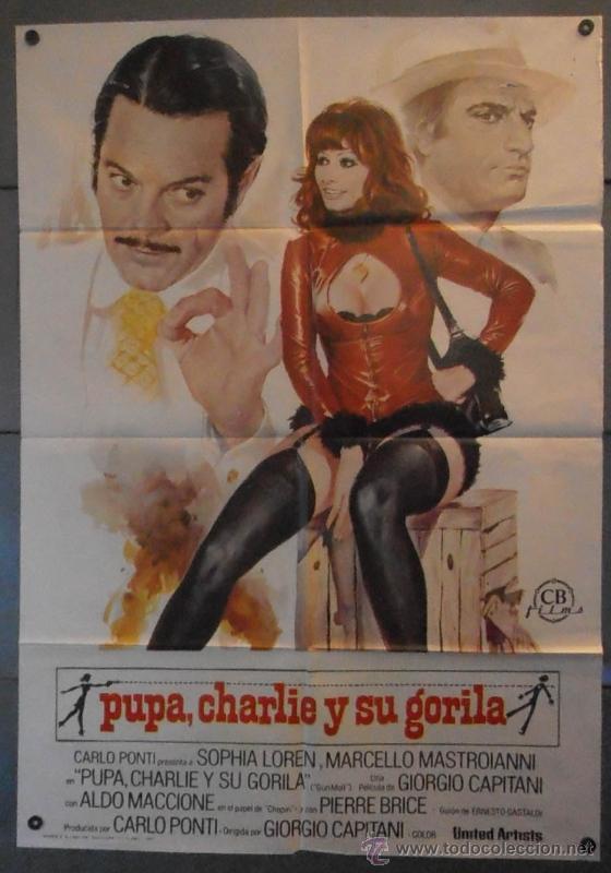 Cinema: (12120)PUPA, CHARLIE Y SU GORILA, CARTEL DE CINE ORIGINAL 70x100 APROX,CONSERVACION,VER FOTO