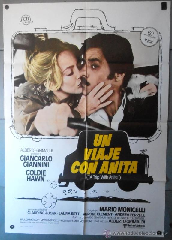 Cinema: (12663)UN VIAJE CON ANITA, CARTEL DE CINE ORIGINAL 70x100 APROX,CONSERVACION,VER FOTO